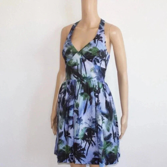 Amanda Uprichard 100% silk  Palm Tree Halter dress - Picture 7 of 8